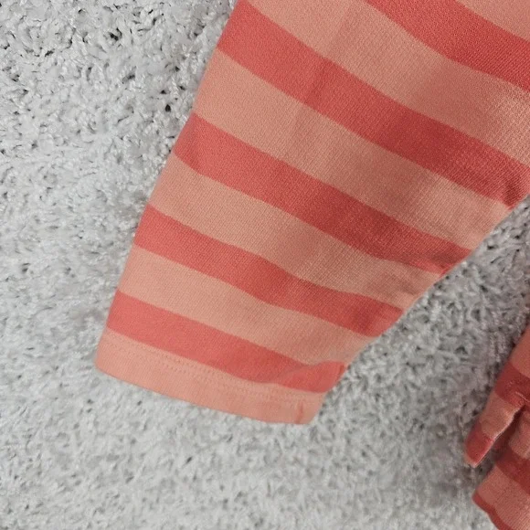 LL Bean Rugby Henley Coral Pink Long Sleeve Shirt Womens Medium Preppy Retro - Picture 16 of 16